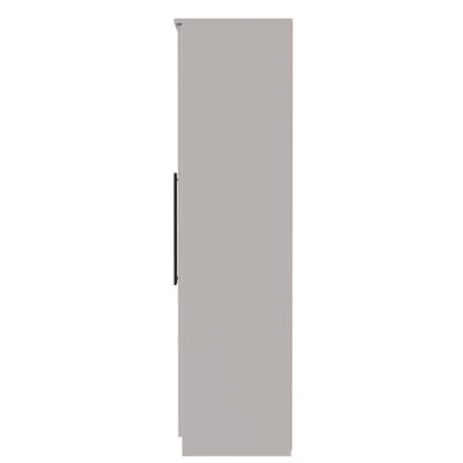 Beverley Tall Mirror Wardrobe Off-White 5 Doors 2 Shelves 2 Drawers 196cm