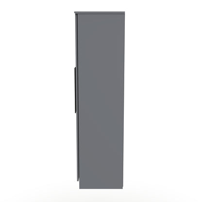 Beverley Tall Mirror Wardrobe Grey 6 Doors 2 Shelves 2 Drawers 222cm