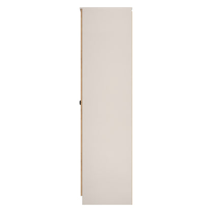 Bora Tall Wardrobe Oak & Off-White 2 Doors 1 Shelf 196cm