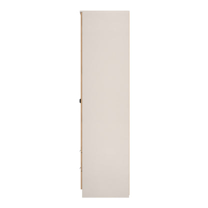 Bora Tall Wardrobe Oak & Off-White 2 Doors 2 Drawers 196cm