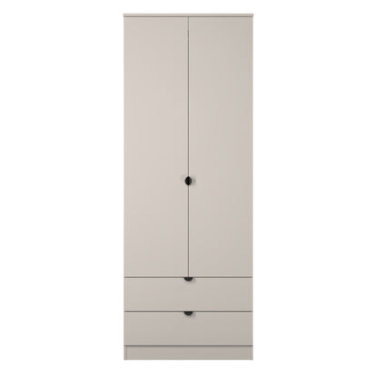 Bora Tall Wardrobe Off-White 2 Doors 2 Drawers 196cm