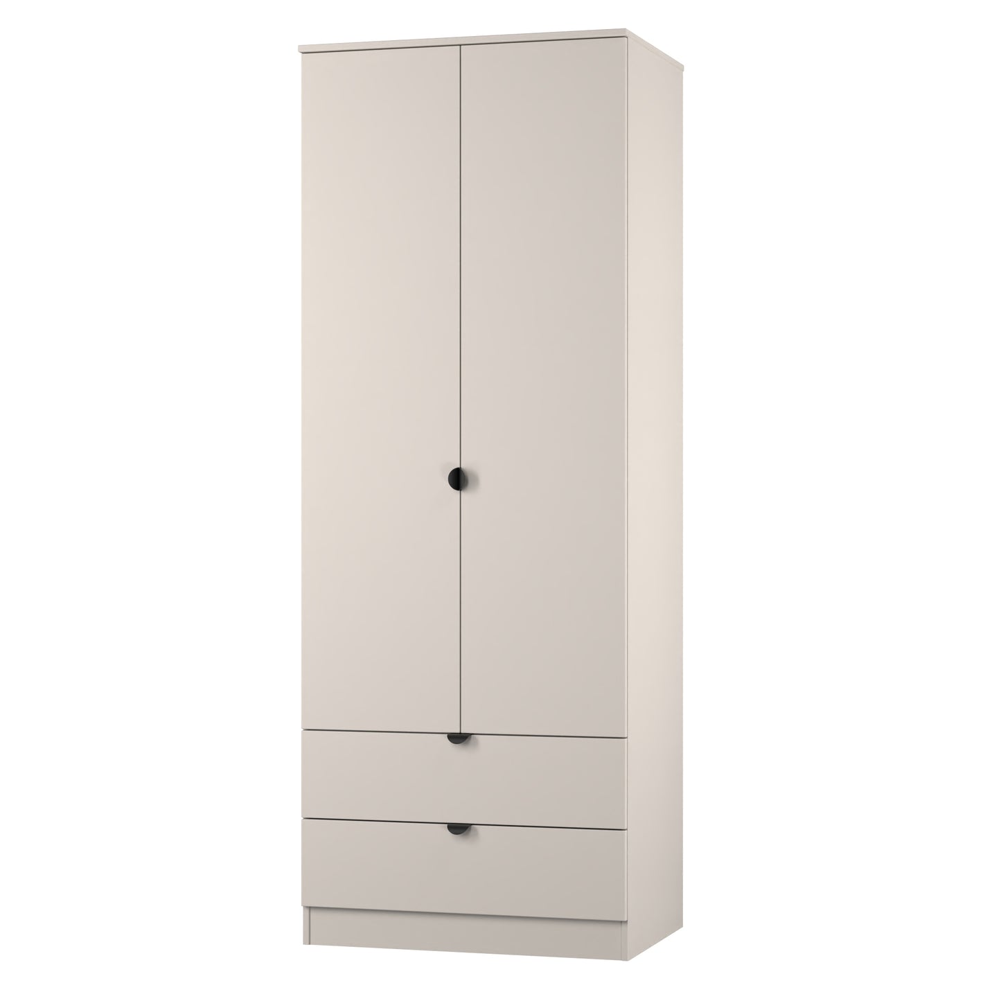 Bora Tall Wardrobe Off-White 2 Doors 2 Drawers 196cm