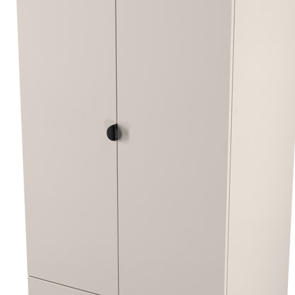 Bora Tall Wardrobe Off-White 2 Doors 2 Drawers 196cm