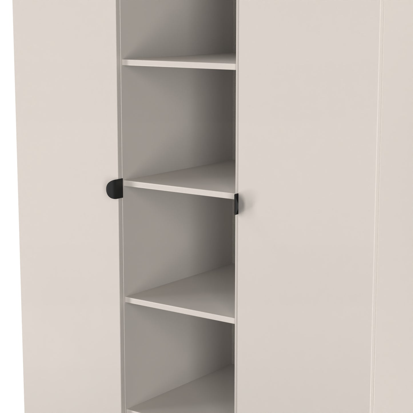 Bora Tall Wardrobe Off-White 3 Doors 6 Shelves 196cm
