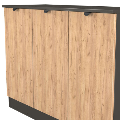 Bora Large Sideboard Gold & Dark Grey 3 Doors 1 Shelf 110cm