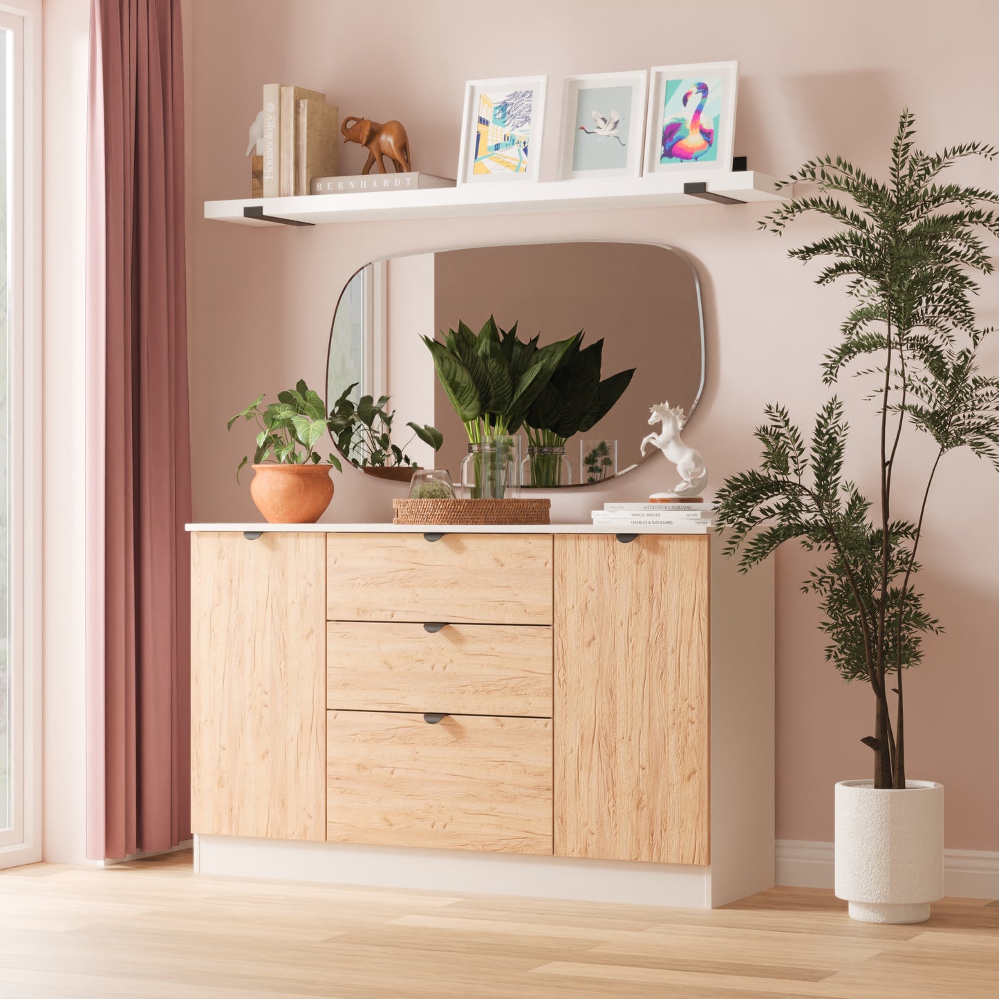 Bora Large Sideboard Not Applicable 2 Doors 2 Shelves 3 Drawers 126cm