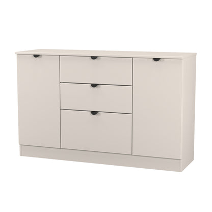 Bora Large Sideboard Off-White 2 Doors 2 Shelves 3 Drawers 126cm