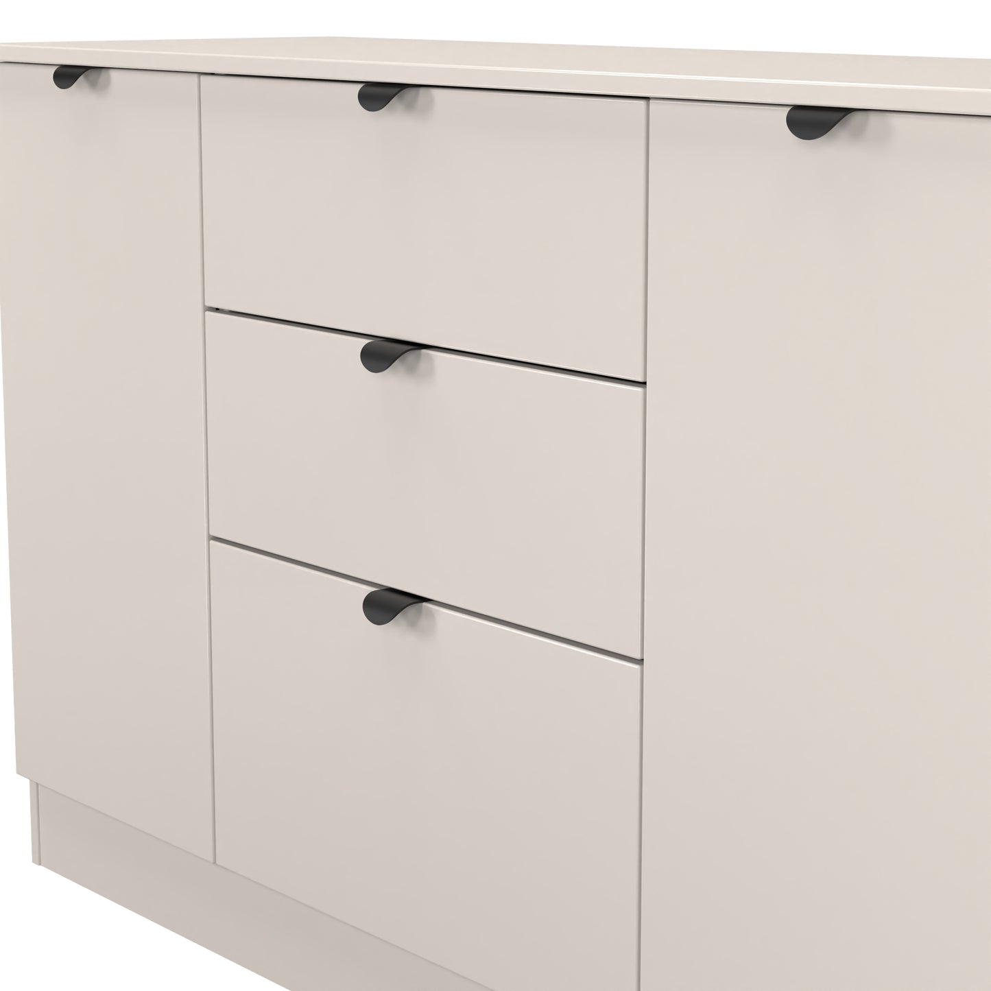 Bora Large Sideboard Off-White 2 Doors 2 Shelves 3 Drawers 126cm