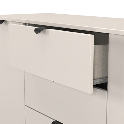 Bora Large Sideboard Off-White 2 Doors 2 Shelves 3 Drawers 126cm