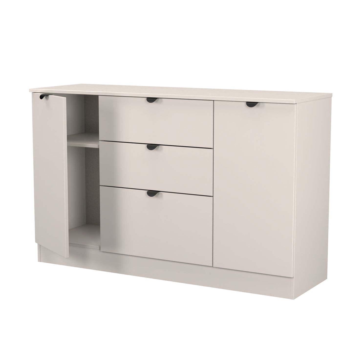 Bora Large Sideboard Off-White 2 Doors 2 Shelves 3 Drawers 126cm