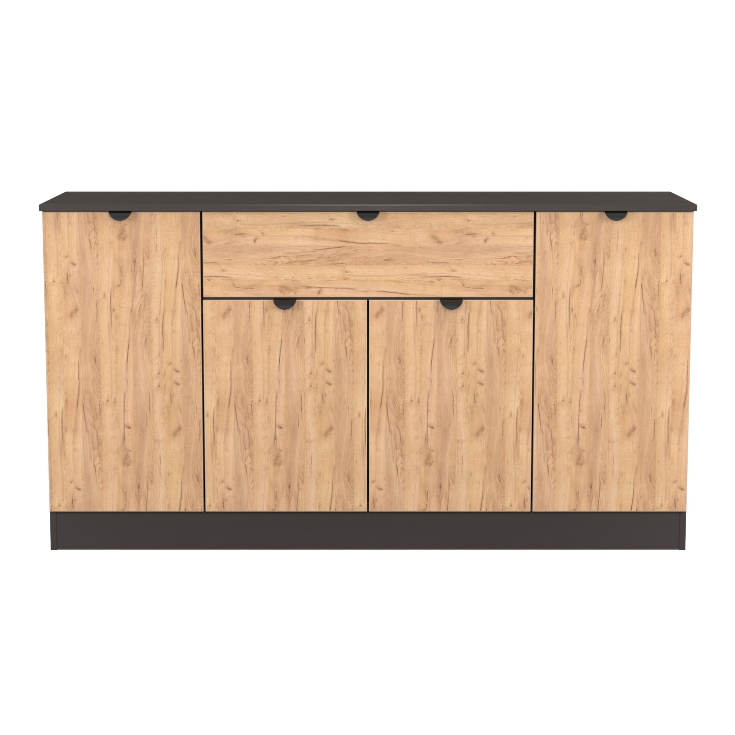 Bora Large Sideboard Gold & Dark Grey 4 Doors 2 Shelves 1 Drawer 144cm