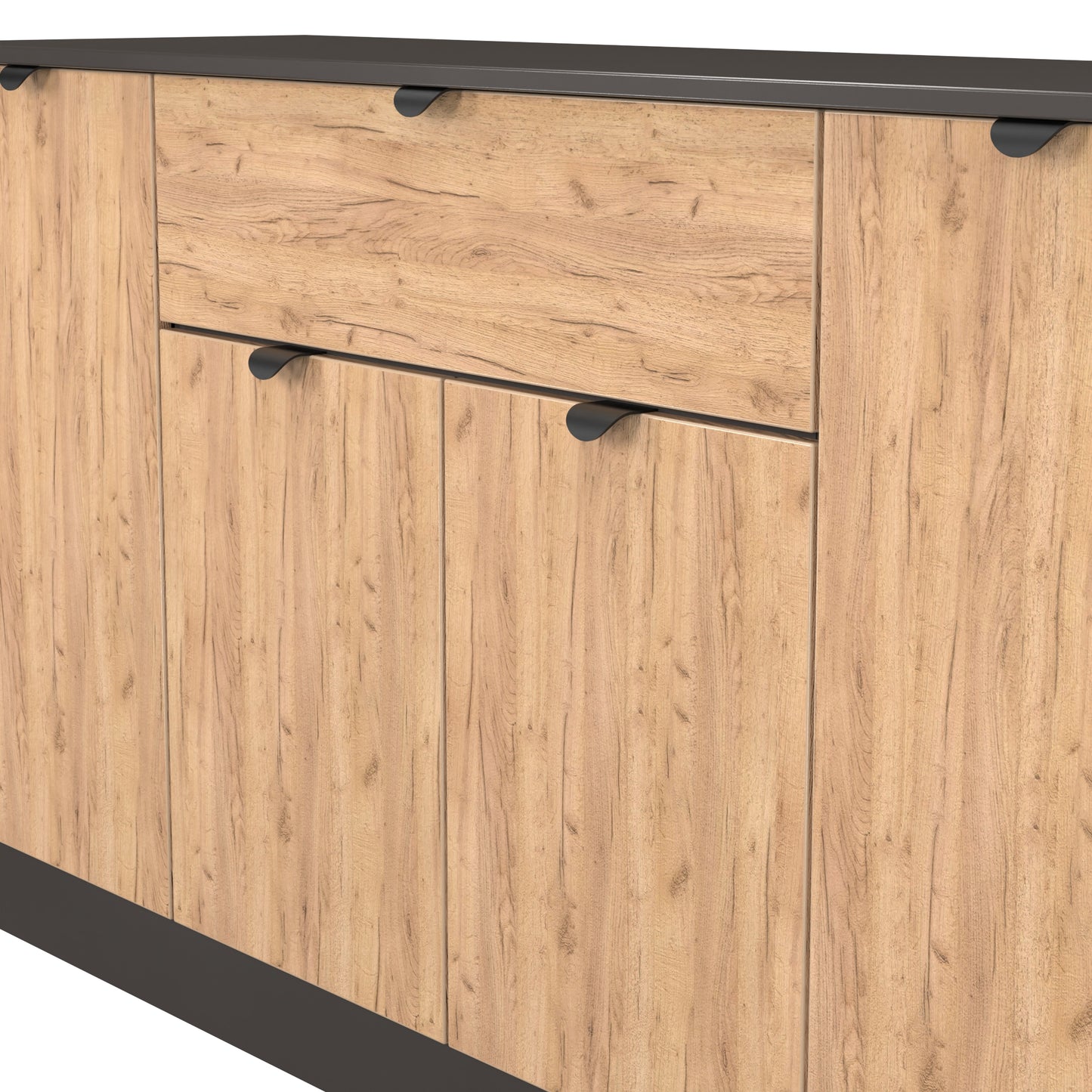 Bora Large Sideboard Gold & Dark Grey 4 Doors 2 Shelves 1 Drawer 144cm