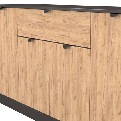 Bora Large Sideboard Gold & Dark Grey 4 Doors 2 Shelves 1 Drawer 144cm