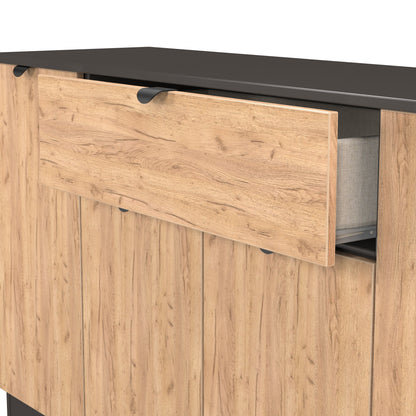 Bora Large Sideboard Gold & Dark Grey 4 Doors 2 Shelves 1 Drawer 144cm