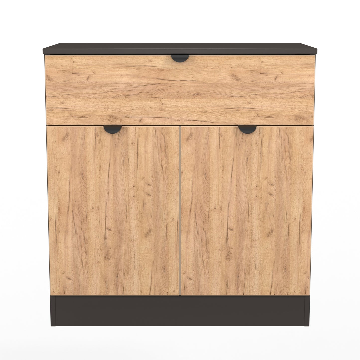 Bora Sideboard Oak & Dark Grey 2 Doors 1 Drawer 79cm