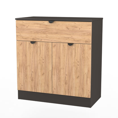 Bora Sideboard Oak & Dark Grey 2 Doors 1 Drawer 79cm