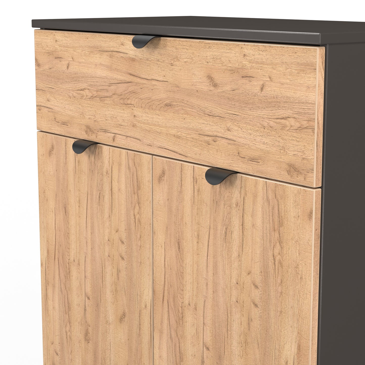 Bora Sideboard Oak & Dark Grey 2 Doors 1 Drawer 79cm