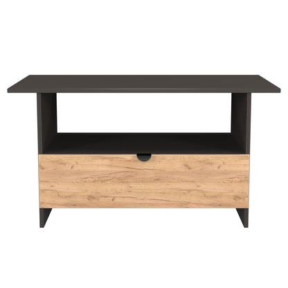 Bora Coffee Table Gold & Dark Grey 1 Shelf 1 Drawer 93cm