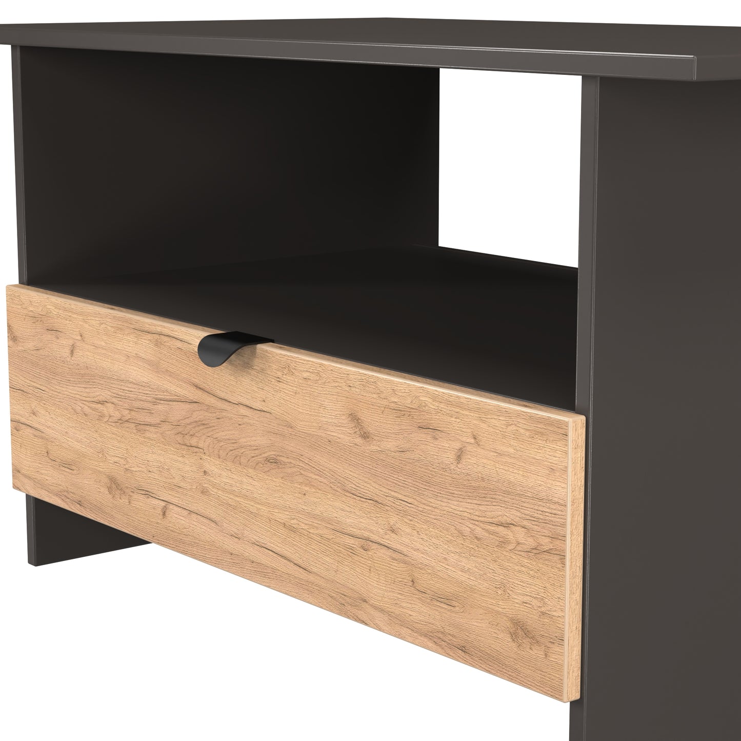 Bora Coffee Table Gold & Dark Grey 1 Shelf 1 Drawer 93cm