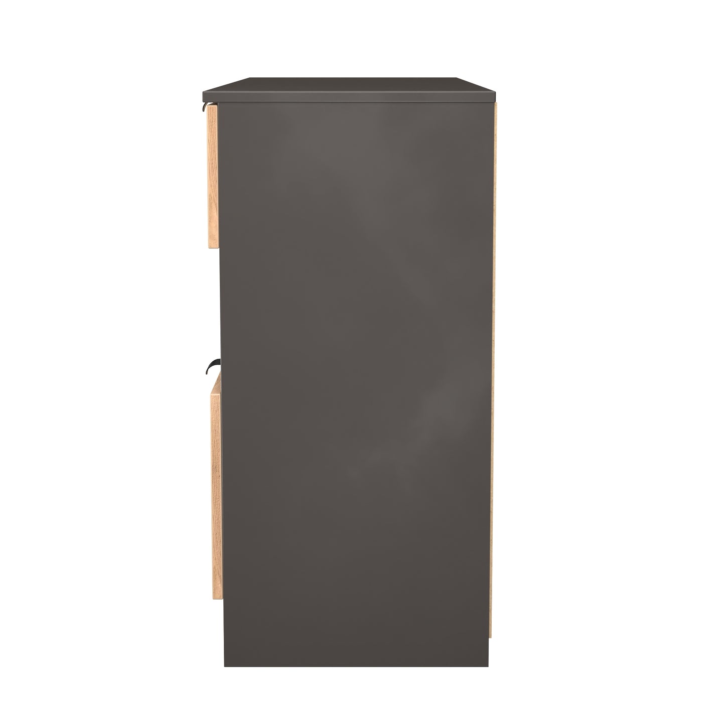 Bora Large Chest of Drawers Oak & Dark Grey 2 Shelves 4 Drawers 110cm