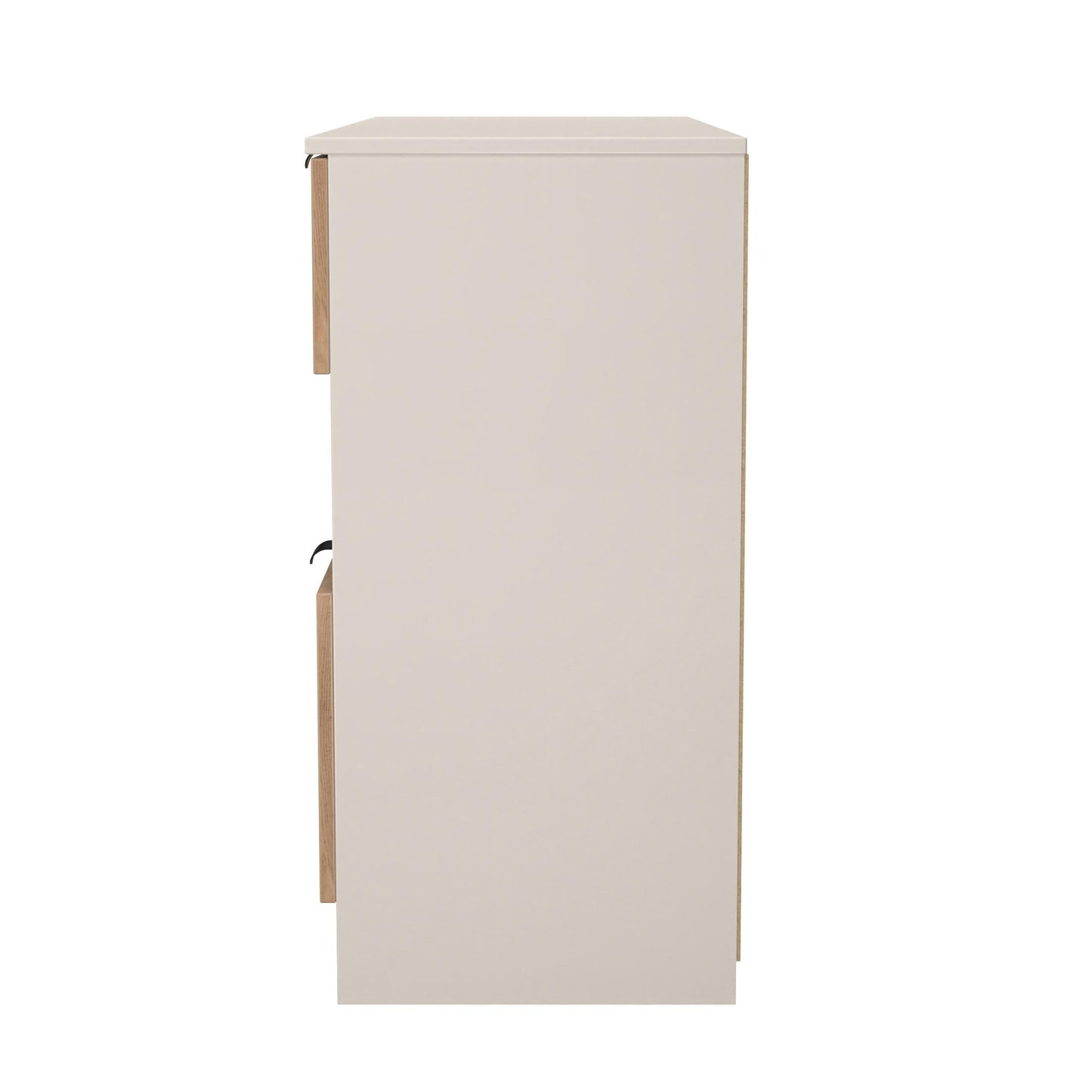 Bora Large Chest of Drawers Oak & Off-White 2 Shelves 4 Drawers 110cm