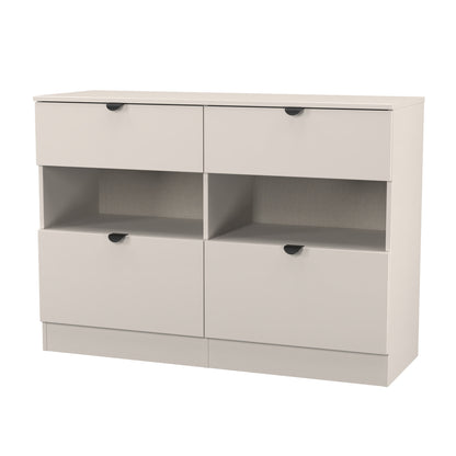 Bora Large Chest of Drawers Off-White 2 Shelves 4 Drawers 110cm