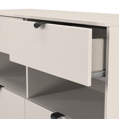 Bora Large Chest of Drawers Off-White 2 Shelves 4 Drawers 110cm