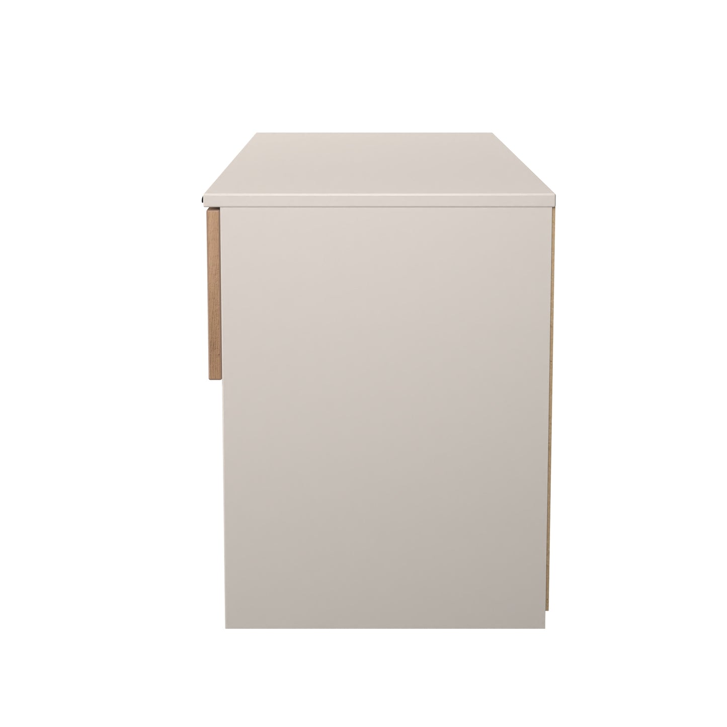 Bora Large Chest of Drawers Oak & Off-White 2 Shelves 2 Drawers 110cm