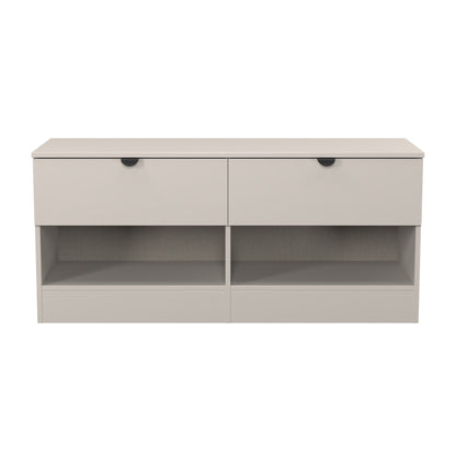 Bora Large Chest of Drawers Off-White 2 Shelves 2 Drawers 110cm