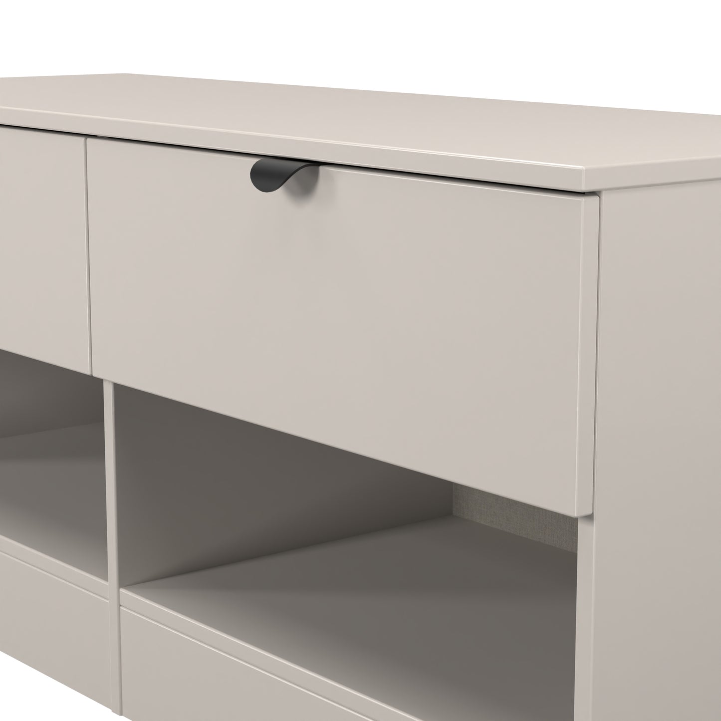 Bora Large Chest of Drawers Off-White 2 Shelves 2 Drawers 110cm