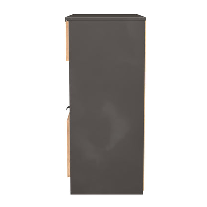 Bora Chest of Drawers Oak & Dark Grey 1 Shelf 2 Drawers 89cm
