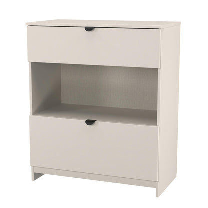 Bora Chest of Drawers Off-White 1 Shelf 2 Drawers 89cm