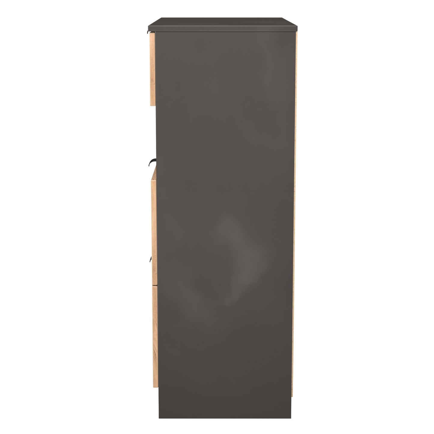 Bora Tall Chest of Drawers Oak & Dark Grey 1 Shelf 3 Drawers 108cm