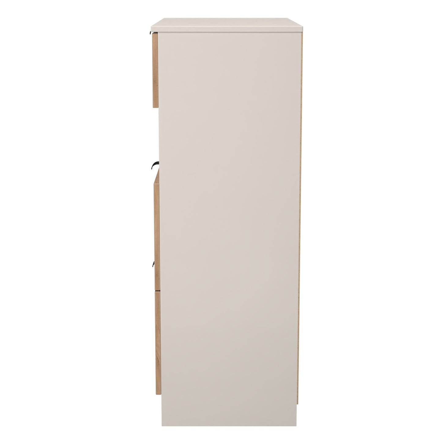 Bora Tall Chest of Drawers Oak & Off-White 1 Shelf 3 Drawers 108cm