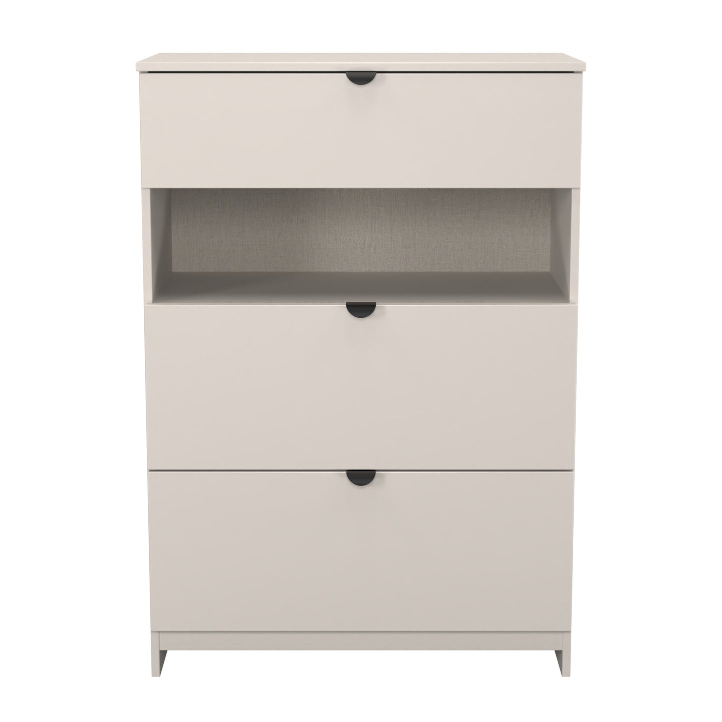 Bora Tall Chest of Drawers Off-White 1 Shelf 3 Drawers 108cm