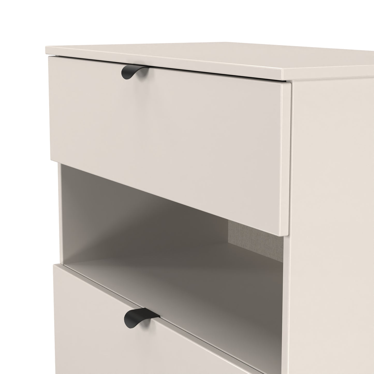Bora Tall Chest of Drawers Off-White 1 Shelf 3 Drawers 108cm