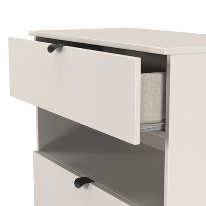 Bora Tall Chest of Drawers Off-White 1 Shelf 3 Drawers 108cm
