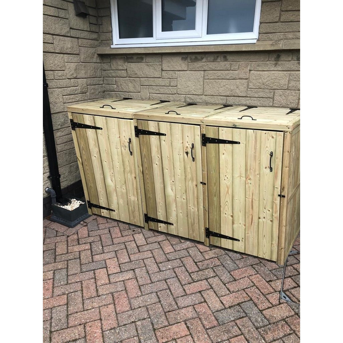 Deluxe Garden Bin Store 210cm wide x 90cm deep by Churnet Valley - BS103