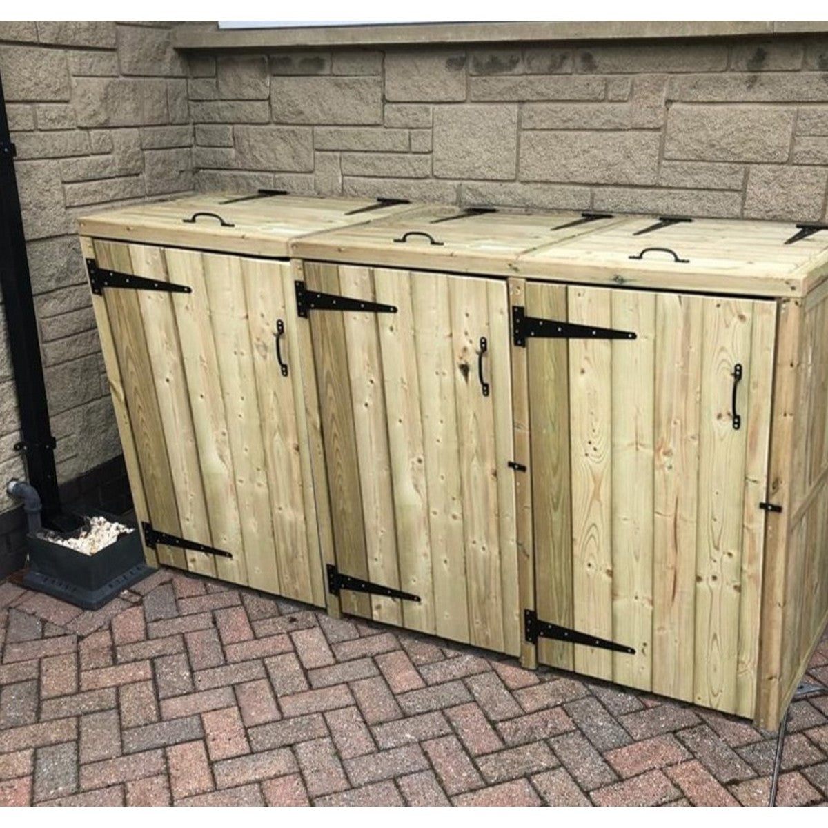 Deluxe Garden Bin Store 210cm wide x 90cm deep by Churnet Valley - BS103