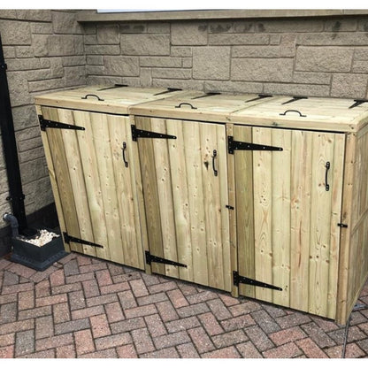 Deluxe Garden Bin Store 210cm wide x 90cm deep by Churnet Valley - BS103