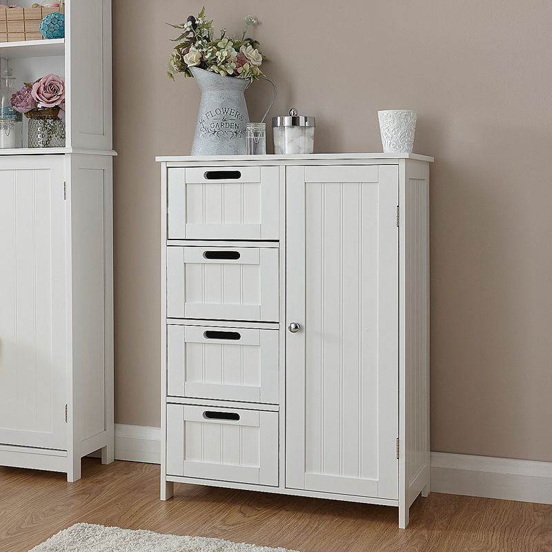 Colonial Bathroom Cabinet 1 Door 2 Shelves 4 Drawers