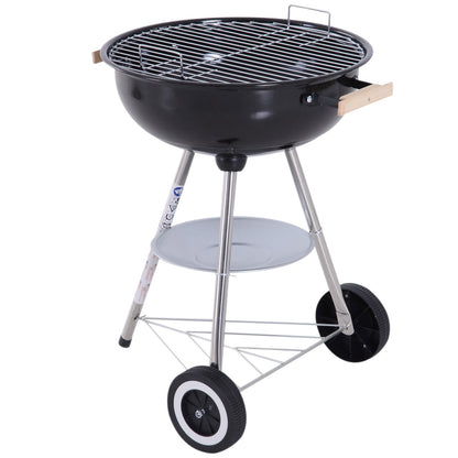 Portable Round Kettle Charcoal Grill BBQ Smoker with Lid Outdoor Heat Control Party Patio Barbecue Garden