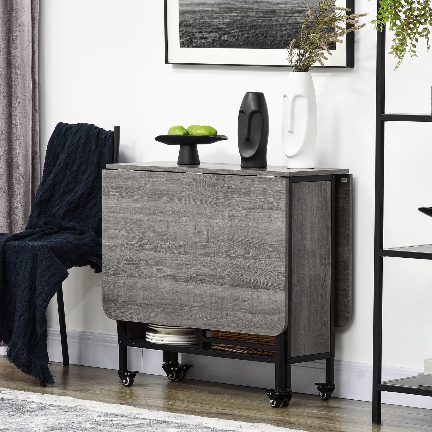 Space Saving Grey Drop Leaf Table And Chairs Mercers Furniture