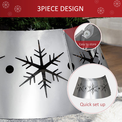 66cm Christmas Tree Skirt Metal Silver   Tips