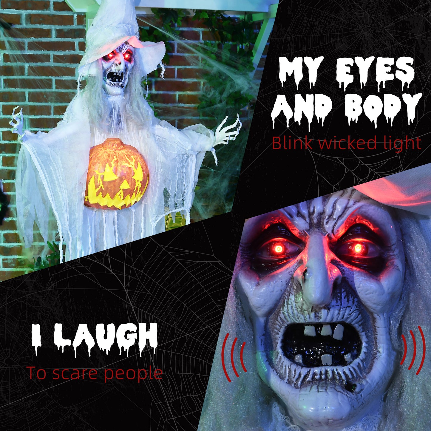 Animated Witch Halloween Decoration - 183cm