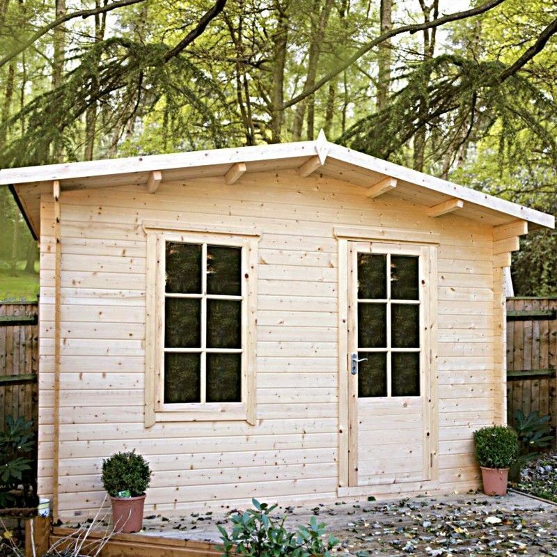 Bucknells 11 9" x 15 8" Apex Log Cabin Premium 44mm Cladding Tongue & Groove