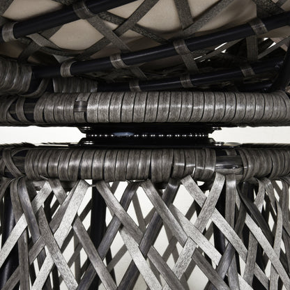 360° Swivel Rattan Chair Outdoor Wicker Chairs w/ Padded Cushion