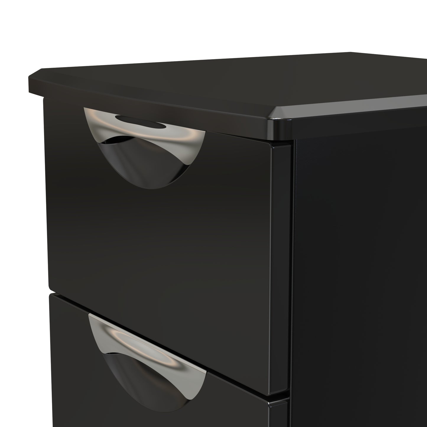 Camden Bedside Table Black 3 Drawers 70cm