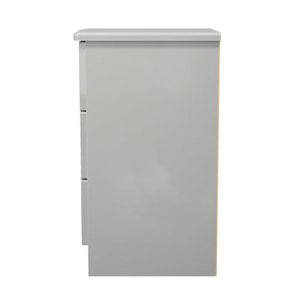 Camden Bedside Table Grey 3 Drawers 70cm