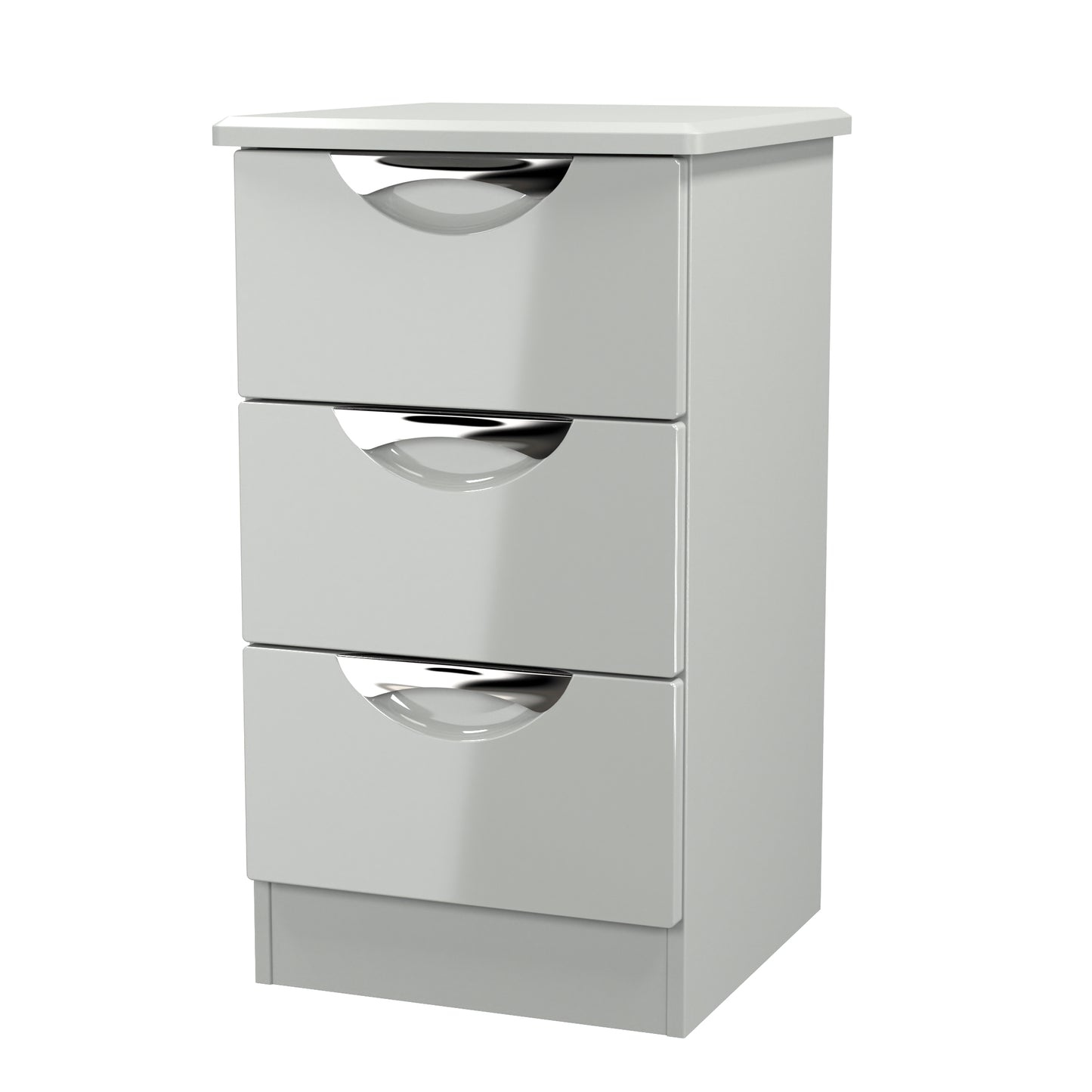 Camden Bedside Table Grey 3 Drawers 70cm